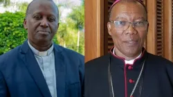 Bishop Philippe Rukamba (right) and Mons. Jean Bosco Ntagungira (left)