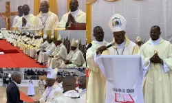 Archbishop Zacarias Kamwenho during the Eucharistic celebrating marking 50 years of his Episcopal Ordination. Credit: Jornal Borges