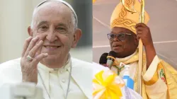 Pope Francis and Archbishop John Baptist Odama. Credit: Vatican Media/Credit: Catholic Archdiocese of Gulu