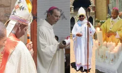 From right to left: Archbishop Zolile Peter Mpambani, Bishop Thulani Victor Mbuyisa, Bishop João Noé Rodrigues and Bishop Joseph Mary Kizito