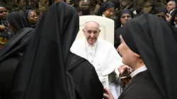 Pope Francis greets religious sisters at the end of his general audience on Aug. 10, 2022. | Vatican Media