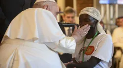 On his second day in the Congolese capital of Kinshasa, Feb. 1, 2023, Pope Francis listened to the stories of victims of violence from the Democratic Republic of Congo’s conflict-ridden eastern region. / Credit: Vatican Media