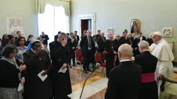 Pope Francis joines the Pontifical Commission for the Protection of Minors in prayer at the Vatican on March 7, 2024. / Credit: Vatican Media