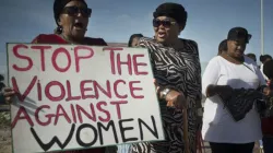 Protestors in South Africa on stopping violence against women