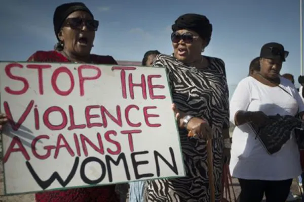 Protestors in South Africa on stopping violence against women