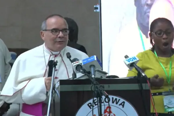 Archbishop Antonio Guido Filipazzi addressing participants during the fourth RECOWA Plenary Assembly that started on May 3 in Abuja, Nigeria. Credit: Courtesy Photo