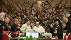 Pope Francis gives a blessing to participants at the conclusion of the Synod on Synodality at the Vatican, Oct. 26, 2024. / Credit: Vatican Media