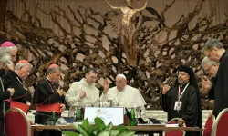 Pope Francis gives a blessing to participants at the conclusion of the Synod on Synodality at the Vatican, Oct. 26, 2024. / Credit: Vatican Media