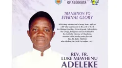 Poster following the murder of Fr. Luke Mewhenu Adeleke of the Catholic Diocese of Abeokuta on the eve of Christmas 2021. Credit: Courtesy / Courtesy