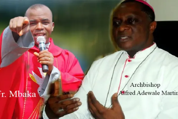Nigerian Fr. Elije Mbaka (left) and Archbishop Alfred Adewale Martins of Nigeria’s Lagos Archdiocese
