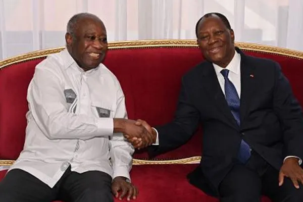 President Alassane Ouattara and Laurent Gbagbo during the July 27 meeting in Abidjan. Credit: Courtesy Photo