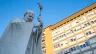 A statue of St. John Paul II stands outside Gemelli Hospital in Rome. / Credit: Daniel Ibañez/CNA