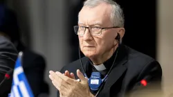 Vatican Secretary of State Cardinal Pietro Parolin attends a plenary session during the Summit on Peace in Ukraine on June 16, 2024. / Credit: URS FLUEELER/POOL/AFP via Getty Images