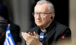 Vatican Secretary of State Cardinal Pietro Parolin attends a plenary session during the Summit on Peace in Ukraine on June 16, 2024. / Credit: URS FLUEELER/POOL/AFP via Getty Images