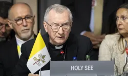 Vatican Secretary of State Cardinal Pietro Parolin attends a plenary session at the Summit on Peace in Ukraine at the Burgenstock resort near Lucerne, Switzerland, on June 16, 2024. / Credit: ALESSANDRO DELLA VALLE/POOL/AFP via Getty Images