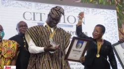 Mr. Samson Lardy Anyenini, member of the Catholic Association of Media
Practitioners, Ghana (CAMP-G) who was adjudged the 2019 P. A.V. Ansah Journalist
of the Year at the 25th Ghana Journalists’ Association Awards ceremony in Accra on
October 24, 2020. / Myjoyonline.com