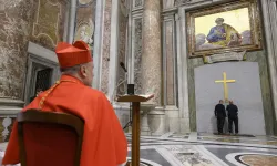 The traditional ceremony to verify and ascertain that the Holy Door, closed during the last holy year, is intact, sealed, and ready to be reopened at the beginning of the new Jubilee 2025 was led by the archpriest of St. Peter’s Basilica, Cardinal Mauro Gambetti on Dec. 2, 2024. / Credit: Vatican Media