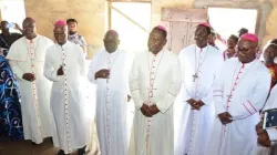 Members of Nigeria’s Ibadan Ecclesiastical Province (IEP) during a solidarity visit to Ondo Diocese following the Pentecost Sunday massacre at St. Francis Xavier Owo Catholic Parish. Credit: Ondo Diocese