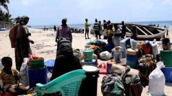 Some internally displaced persons at Paquitequete beach in Pemba Diocese.