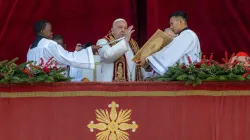 Pope Francis delivers the Urbi et Orbi address in St. Peter's Square, Wednesday, Dec. 25, 2024 / Credit: Daniel Ibáñez/CNA