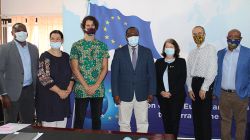 Representatives of Trocaire, Concern Worldwide, GOAL, EU, Irish Aid, as well as officials of the governments of Ireland and Sierra Leone pose for a photo during the launch of "Team Europe" initiative. / Trocaire