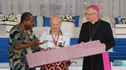 From left: Bro Jonas Yaovi (IST Director), Bro Tom Kearney (Tangaza University College Principal), Archbishop Bert van Megen (Apostolic Nuncio in Kenya and South Sudan) / Tangaza University College