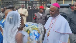 Archbishop Ignatius Ayau Kaigama welcomed at at Gishiri in the Church of Annunciation Pastoral Area of  Abuja Archdiocese. Credit: Abuja Archdiocese