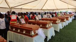 Caskets of the deceased pupils at an interdenominational prayer mass held in Kakamega / Kenya News