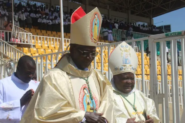 Bishop Emeritus Philip Sulumeti of Kenya's Kakamega Diocese during the procession. Credit: ACI Africa