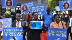 Some activists protest against abortion in Kenya's capital, Nairobi.