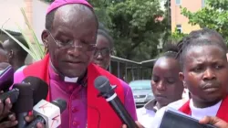 Screengrab of Archbishop Martin Kivuva Musonde reading the message of members of the Kenya Conference of Catholic Bishops (KCCB)