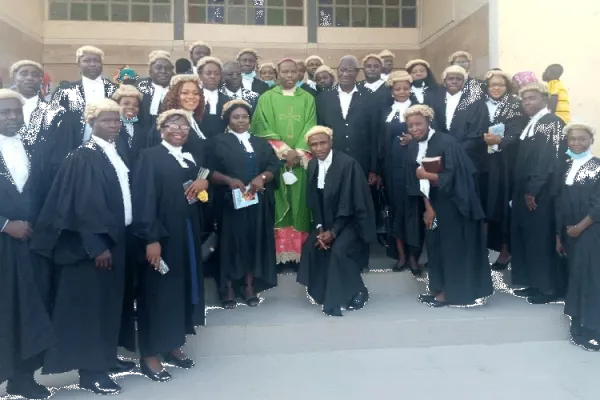 Bishop Stephen Dami Mamza with Catholic lawyers after Mass to mark the end of the legal year in Adamawa State. / Bishop Stephen Dami Mamza/Facebook Page.