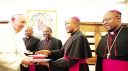 Bishops in Lesotho with Pope Francis during their ad-limina visit in Rome.