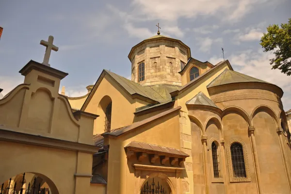 Statue of Christ Removed from a Cathedral in Ukraine for Safekeeping amid Violent Conflict