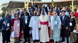 The President of the Pan African Episcopal Committee for Social Communications (CEPACS), Bishop Emmanuel Adetoyese Badejo with Catholic journalists in Africa during a  training on “Effective and Efficient Reporting Migrants and Refugees” that the African region of the World Catholic Association for Communication, SIGNIS Africa, organized in Uganda. Credit: Fr. Dieu-Donne Kofi Davor/SIGNIS Africa