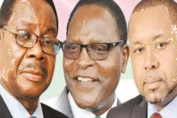 Lazarus Chakwera (centre) and Saulos Chilima (right) to face incumbent President Peter Mutharika (left) in fresh elections within 151 days.