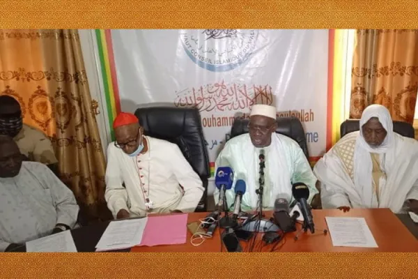 Faith leaders in Mali during the Monday, 30 August 2021 press conference in Mali's capital, Bamako. Credit: Courtesy Photo