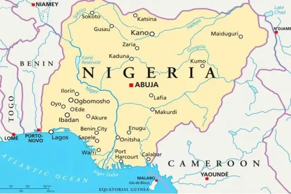 Map of Nigeria. Credit: Public domain