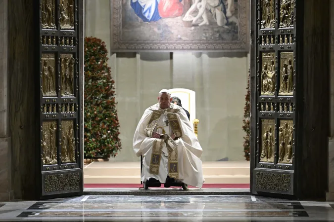 Pope Francis opened the Holy Door of St. Peter’s Basilica before Mass on Christmas Eve, Dec. 24, 2024, officially launching the Jubilee Year 2025.