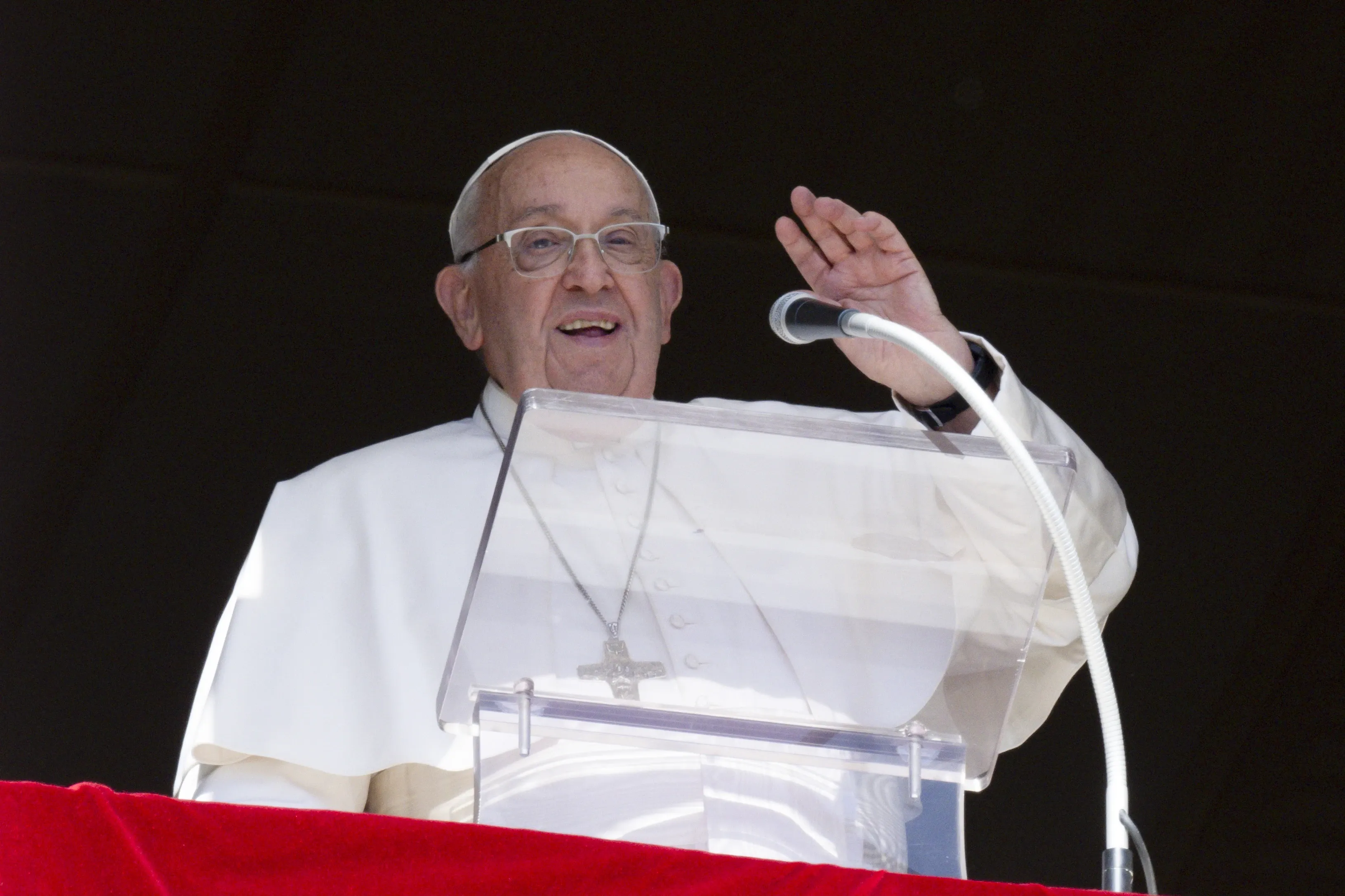 Pope Francis addresses the faithful during the Angelus address in St. Peter’s Square at the Vatican, Sunday, Oct. 13, 2024. / Credit: Vatican Media