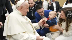 Pope Francis greets pilgrims at his Wednesday general audience on Jan. 10, 2024. | Credit: Vatican Media