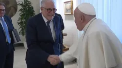 Pope Francis greets Chems-eddine Hafiz, rector of the Grand Mosque of Paris, on Feb. 10, 2025. / Credit: Courtesy of the Grand Mosque of Paris