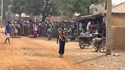 Residents of Adunu line up to cast their ballots in Adunu Feb. 25, 2023. | Courtesy of Father Dauda Musa Bahago.