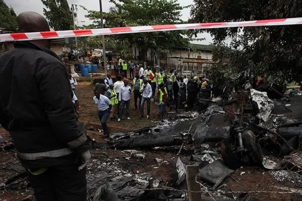 Image of the wrecked aircraft that crashed on May 21 near Kaduna International Airport/ Credit: Courtesy Photo