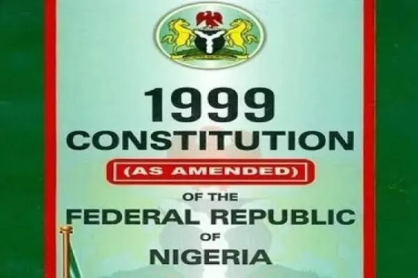 Frontpage of the 1999 Constitution of the Federal Republic of Nigeria. Credit: Courtesy Photo