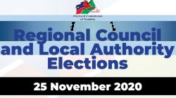 Regional Council and Local Authority Elections scheduled for November 25 in Namibia. / Electoral Commission of Namibia (ECN).