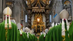 Bishops process into St. Peter's Basilica for the closing Mass of the first assembly of the Synod on Synodality on Oct. 29, 2023. / Credit: Vatican Media