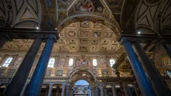 A reenactment of the miracle of snow is celebrated with white flower petals falling from the ceiling at the Basilica of St. Mary Major in Rome on Aug. 5, 2024. / Credit: Daniel Ibañez/CNA