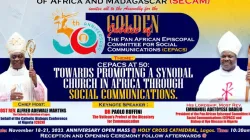 A poster announcing the Golden Jubilee celebrations of the Pan African Episcopal Committee for Social Communications (CEPACS). Credit Lagos Archdiocese