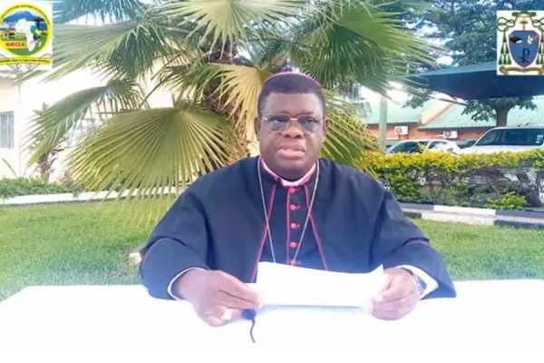 Bishop Charles Kasonde delivering the message of Catholic Bishops in the Association of Member Episcopal Conferences in Eastern Africa (AMECEA) region. Credit: AMECEA